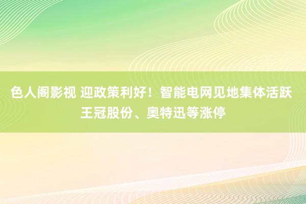 色人阁影视 迎政策利好!智能电网见地集体活跃 王冠股份、奥特迅等涨停