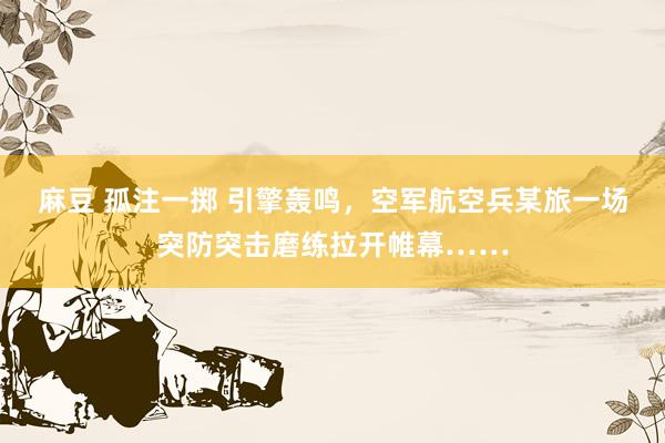 麻豆 孤注一掷 引擎轰鸣,空军航空兵某旅一场突防突击磨练拉开帷幕……