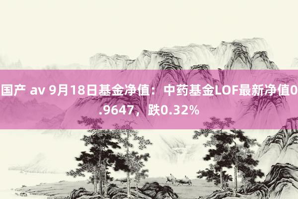 国产 av 9月18日基金净值:中药基金LOF最新净值0.9647,跌0.32%