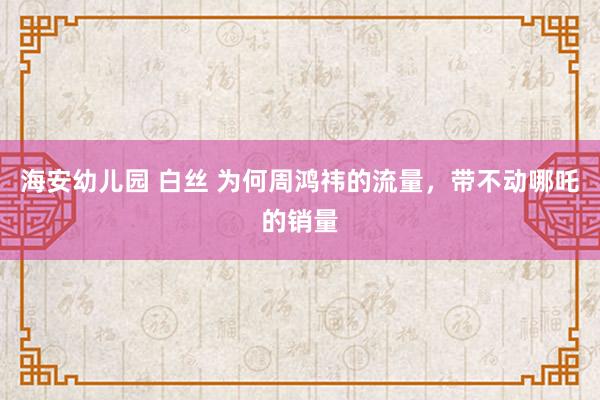 海安幼儿园 白丝 为何周鸿祎的流量，带不动哪吒的销量