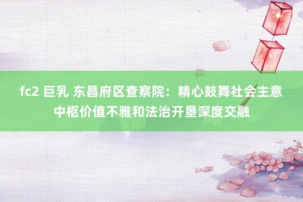 fc2 巨乳 东昌府区查察院：精心鼓舞社会主意中枢价值不雅和法治开垦深度交融