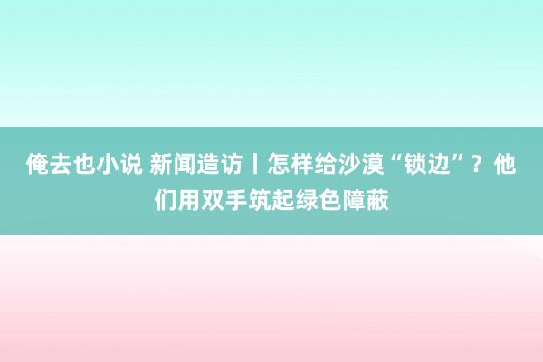 俺去也小说 新闻造访丨怎样给沙漠“锁边”？他们用双手筑起绿色障蔽