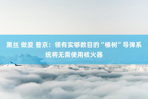 黑丝 做爱 普京：领有实够数目的“榛树”导弹系统将无需使用核火器