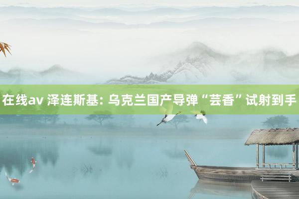 在线av 泽连斯基: 乌克兰国产导弹“芸香”试射到手