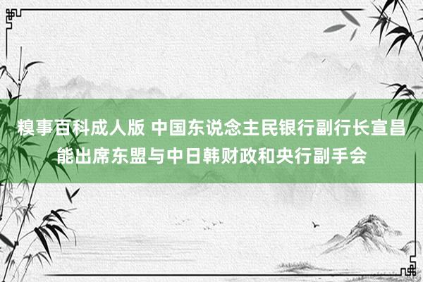 糗事百科成人版 中国东说念主民银行副行长宣昌能出席东盟与中日韩财政和央行副手会