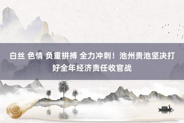 白丝 色情 负重拼搏 全力冲刺！池州贵池坚决打好全年经济责任收官战