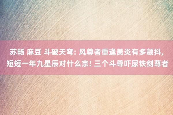 苏畅 麻豆 斗破天穹: 风尊者重逢萧炎有多颤抖， 短短一年九星辰对什么宗! 三个斗尊吓尿铁剑尊者