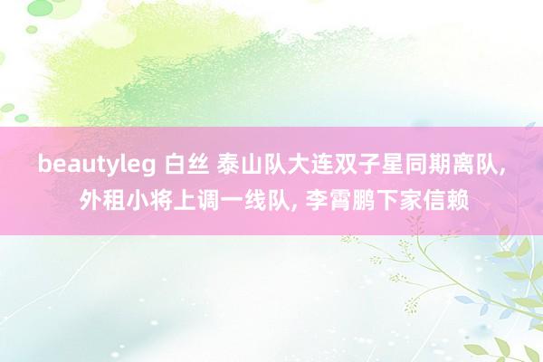 beautyleg 白丝 泰山队大连双子星同期离队, 外租小将上调一线队, 李霄鹏下家信赖