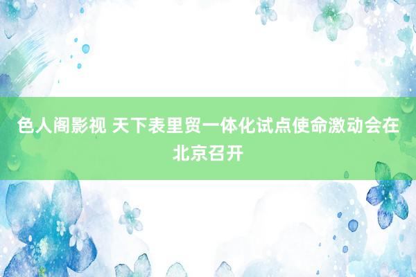 色人阁影视 天下表里贸一体化试点使命激动会在北京召开