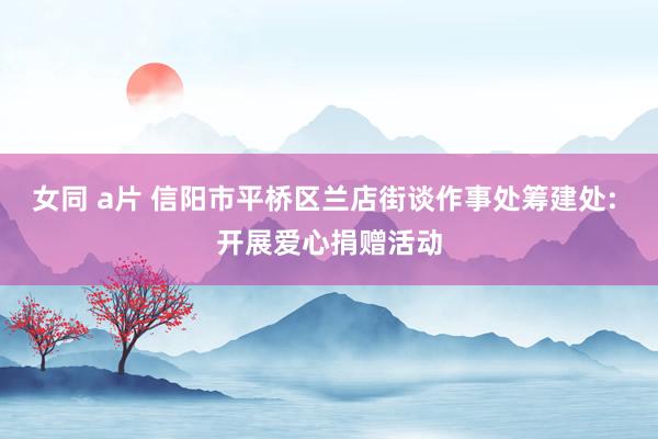 女同 a片 信阳市平桥区兰店街谈作事处筹建处: 开展爱心捐赠活动