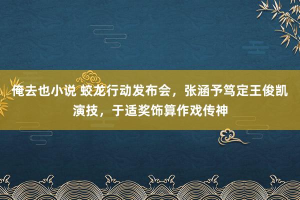 俺去也小说 蛟龙行动发布会，张涵予笃定王俊凯演技，于适奖饰算作戏传神