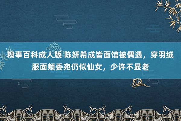 糗事百科成人版 陈妍希成皆面馆被偶遇，穿羽绒服面颊委宛仍似仙女，少许不显老