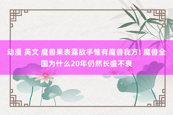 动漫 英文 魔兽果表露敌手惟有魔兽我方! 魔兽全国为什么20年仍然长盛不衰