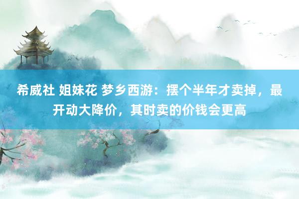 希威社 姐妹花 梦乡西游：摆个半年才卖掉，最开动大降价，其时卖的价钱会更高