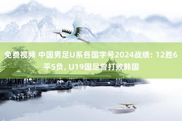 免费视频 中国男足U系各国字号2024战绩: 12胜6平5负, U19国足曾打败韩国