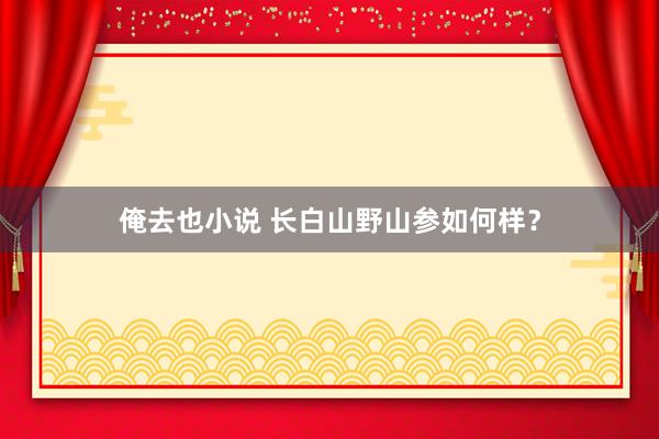 俺去也小说 长白山野山参如何样？