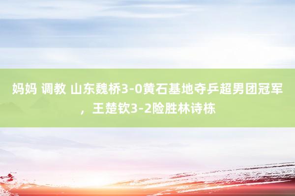 妈妈 调教 山东魏桥3-0黄石基地夺乒超男团冠军，王楚钦3-2险胜林诗栋