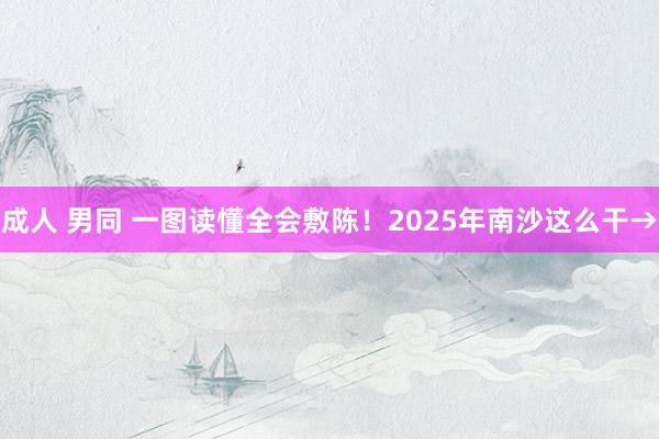 成人 男同 一图读懂全会敷陈！2025年南沙这么干→