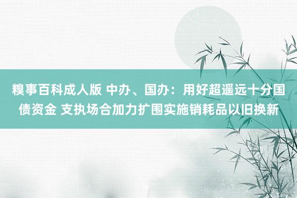 糗事百科成人版 中办、国办：用好超遥远十分国债资金 支执场合加力扩围实施销耗品以旧换新