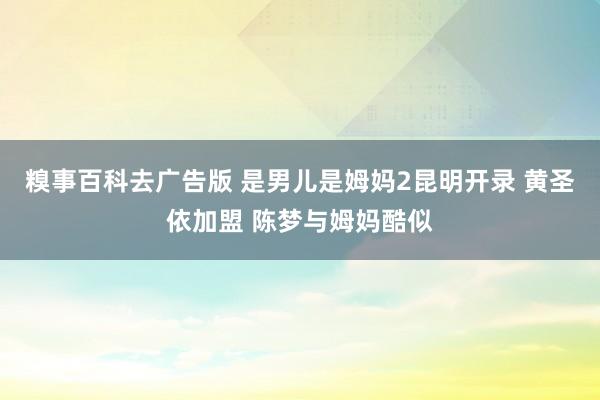 糗事百科去广告版 是男儿是姆妈2昆明开录 黄圣依加盟 陈梦与姆妈酷似