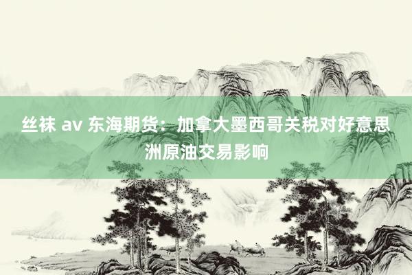 丝袜 av 东海期货：加拿大墨西哥关税对好意思洲原油交易影响