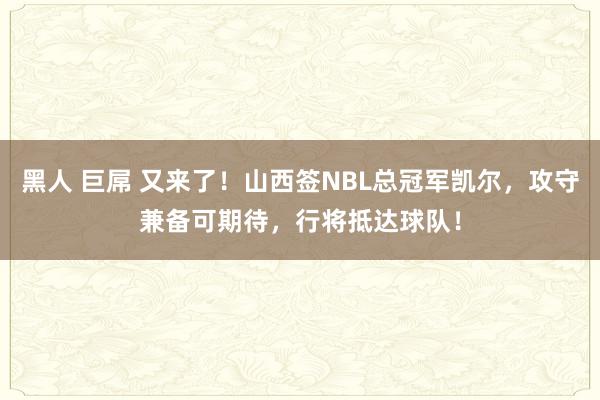 黑人 巨屌 又来了！山西签NBL总冠军凯尔，攻守兼备可期待，行将抵达球队！