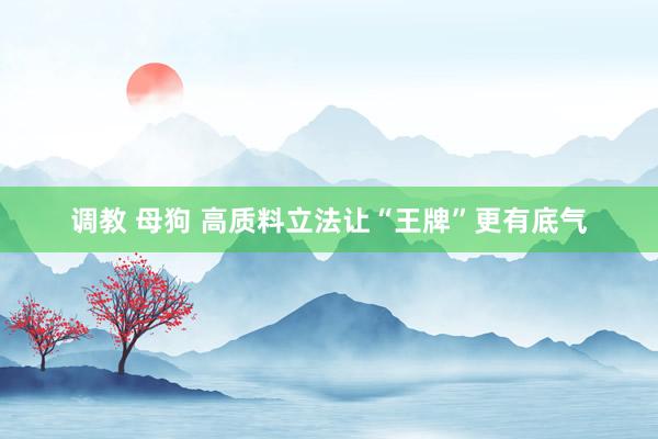 调教 母狗 高质料立法让“王牌”更有底气