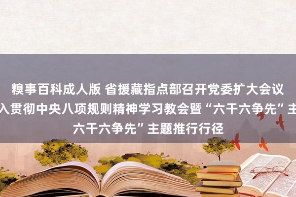 糗事百科成人版 省援藏指点部召开党委扩大会议部署开展深入贯彻中央八项规则精神学习教会暨“六干六争先”