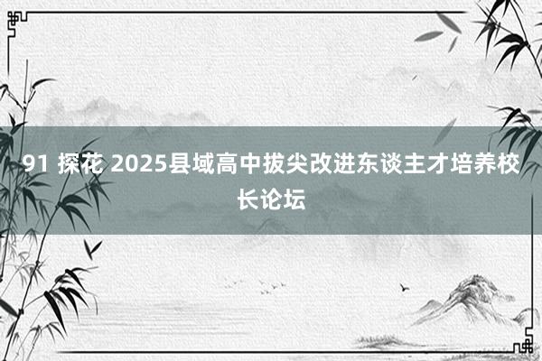 91 探花 2025县域高中拔尖改进东谈主才培养校长论坛