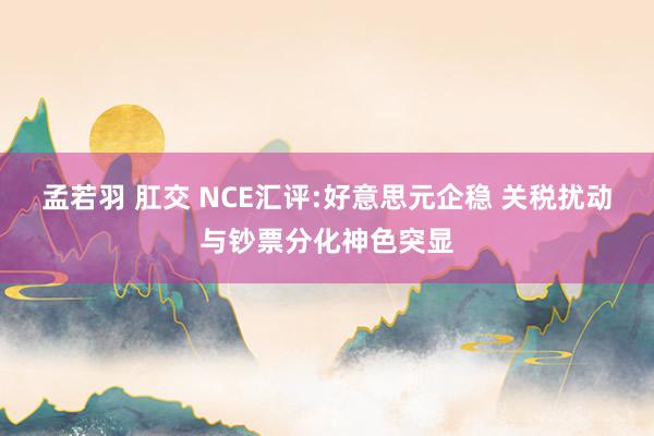 孟若羽 肛交 NCE汇评:好意思元企稳 关税扰动与钞票分化神色突显