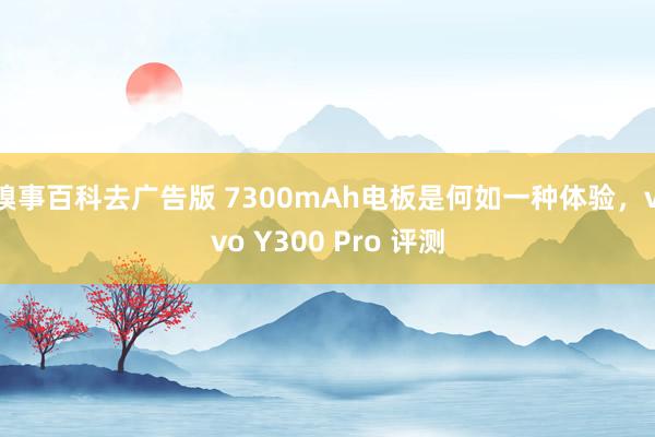 糗事百科去广告版 7300mAh电板是何如一种体验，vivo Y300 Pro 评测