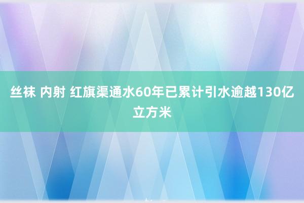 丝袜 内射 红旗渠通水60年已累计引水逾越130亿立方米