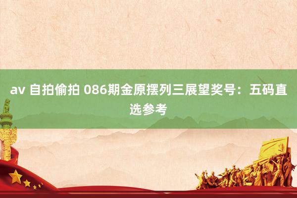 av 自拍偷拍 086期金原摆列三展望奖号：五码直选参考