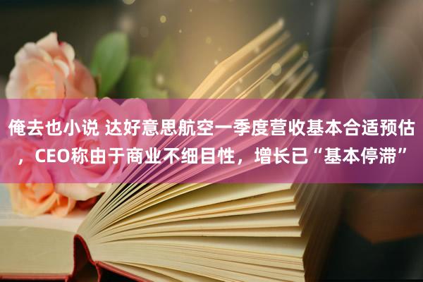 俺去也小说 达好意思航空一季度营收基本合适预估，CEO称由于商业不细目性，增长已“基本停滞”