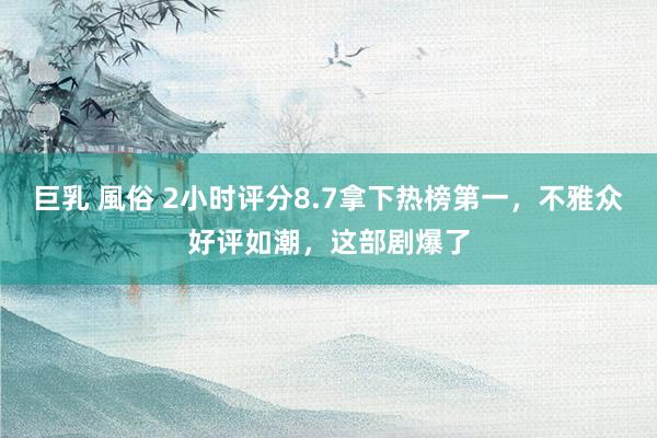 巨乳 風俗 2小时评分8.7拿下热榜第一，不雅众好评如潮，这部剧爆了