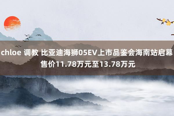 chloe 调教 比亚迪海狮05EV上市品鉴会海南站启幕 售价11.78万元至13.78万元