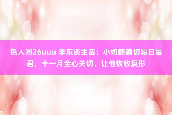 色人阁26uuu 非东谈主哉：小奶酪确切昴日星君，十一月全心关切，让他恢收复形