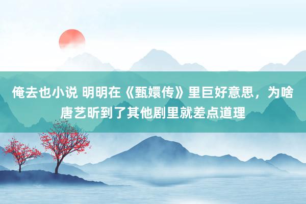 俺去也小说 明明在《甄嬛传》里巨好意思，为啥唐艺昕到了其他剧里就差点道理