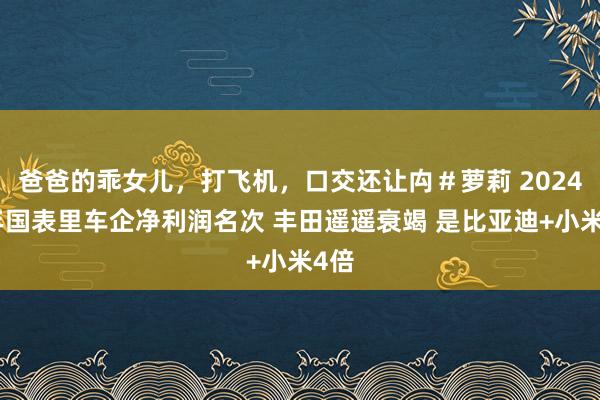 爸爸的乖女儿，打飞机，口交还让禸＃萝莉 2024财年国表里车企净利润名次 丰田遥遥衰竭 是比亚迪+小