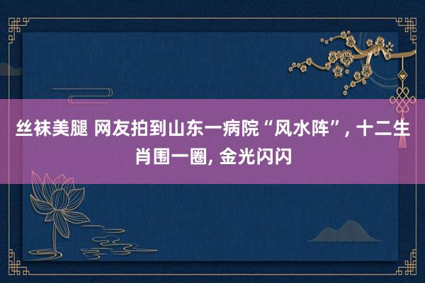丝袜美腿 网友拍到山东一病院“风水阵”, 十二生肖围一圈, 金光闪闪