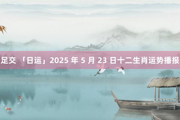 足交 「日运」2025 年 5 月 23 日十二生肖运势播报